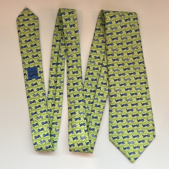 HERMES Monkeys & Tigers Tie - Picture 3 of 4